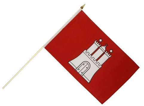 Flaggenfritze Stockflagge Deutschland Hamburg - 30 x 45 cm