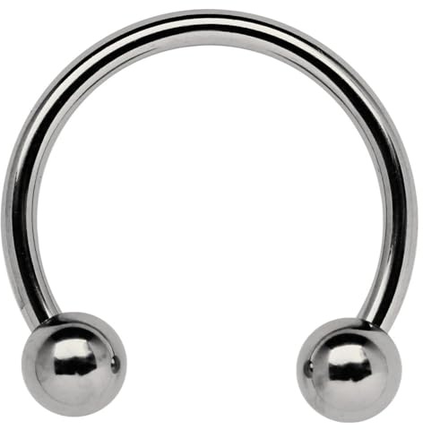 Modern Nature Piercingschmuck Intimate Piercing Titan Thread Ring 1,2 x 7 mm + 3 mm Balls