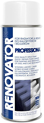 Fahrzeugteile Hoffmann 1 Stück 400ml weißer Professional Heizkörperlack Radiatorlack Kessel Sprühlack in RAL 9016 (30470)