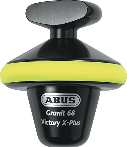 ABUS Bremsscheibenschloss GRANIT™ Victory Xplus 68 halb - Motorradschloss mit Alarm - hohe Sicherheit und zuverlässiger Diebstahlschutz - auch für E-Scooter & Mopeds – 14 mm Schließbolzen, Gelb