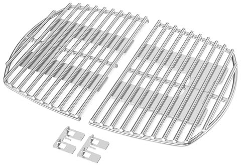 Onlyfire Edelstahl Grillrost Set Grill Ersatzrost für Weber Q1000 Q1200 Q1400 Gasgrills, Ersatz für Weber 7644