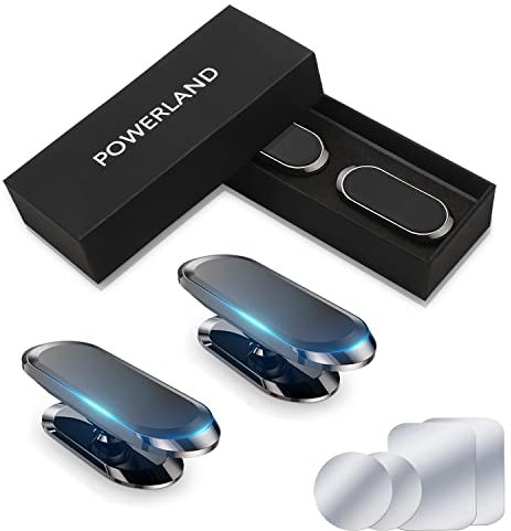 powerland Soporte magnético para teléfono móvil para Coche, Soporte Imán para Salpicadero 360° Rotación, para iPhone12 11 Pro MAX XR 8P, Samsung(2 Pack Caja de Regalo)