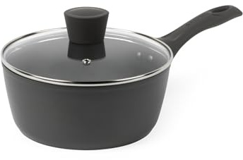 Salter BW11044EU7 Cosmos Pentola da 20 cm, alluminio forgiato, antiaderente, manici morbidi al tatto, resistente alla corrosione, lavabile in lavastoviglie/a induzione, per marinara, salse, grigio