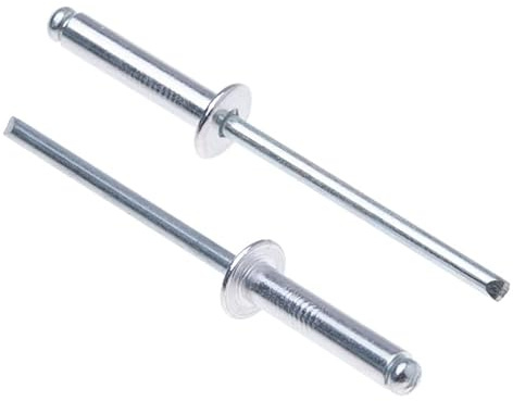 4mm x 12mm Legeringsnitar, 1000 Pack – Nitar för metall, Blindnit, kupolhuvudnit, Aluminiumkropp och ståldorn Popnitar för plåt, metallfäste, läder – Push Nitar