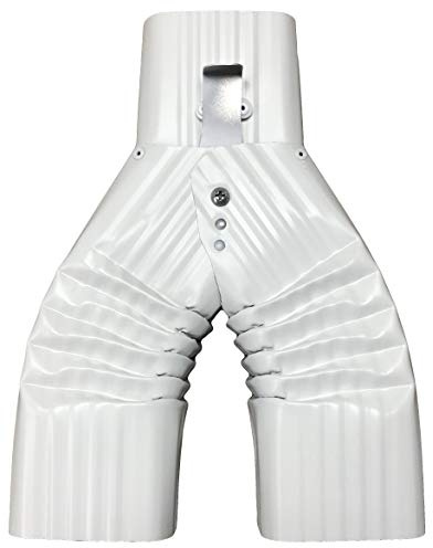 Basic Downspout Diverter for Rain Barrels (2x3), Made in The U.S.A. (Low Gloss White)