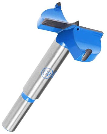 TA-VIGOR Forstner Drill Bit 40mm, Tungsten Carbide Wood Hole Saw Auger Opener for Woodworking Hinge Hole Drilling Boring Bit Cutter Blue