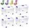 ForenTex Pack 4 cajas almacenaje plastico con tapa y cierre, cajas almacenaje con compartimento para antipolillas o ambientador (ambientador incluye) (n4-55L)