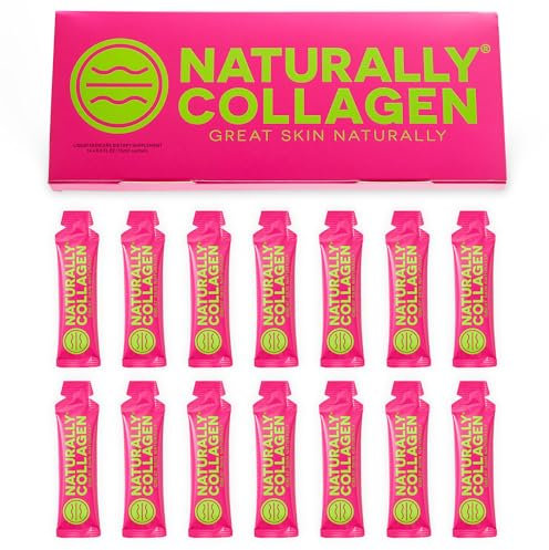 Naturally Collagen - 8000mg of Premium Liquid Marine Collagen Supplement for Women & 180mg Vitamin C for Healthier Skin, Hair & Nails - Clean & Natural - 15ml Sachets - 14 Day Course - UK Made