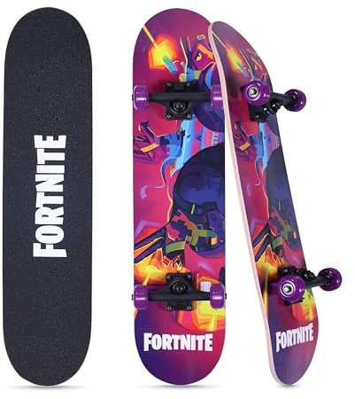 Fortnite 31 Skateboard - Cruiser Skateboard with Printed Graphic Grip Tape, ABEC-5 Bearings, Durable Deck & Smooth Wheels