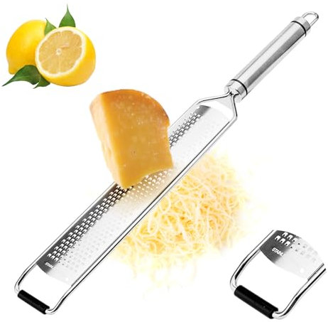 Parmesanreibe Edelstahl Käsereibe 37.5CM Reibe Zitronenreibe Küchenreibe Raspel Küche Cheese Grater Muskatreibe Ingwerreibe Handreibe Parmesanmühle Knoblauchreibe Zester für Parmesan Ingwer Knoblauch