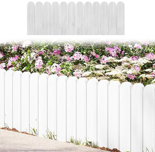 Panel decorativo para valla de jardín sin excavación, borde de madera de pino resistente, valla de paisaje para césped, patio delantero, valla de cama de flores, elementos esenciales de decoración de