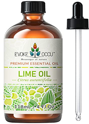 EVOKE OCCU Huile Essentielle de Citron Vert, Pure et Naturelle, pour Diffuseur d'aromathérapie, Parfum, Soins de la peau et Massage - 4 FL Oz