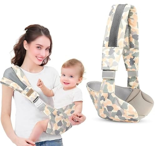 Baby Sling Carrier Toddler, Baby Carrier 6 Months Plus with Waist Support, Soft Breathable Newborn to 36 Month Infant Carrier, Portable Adjustable Baby Toddler Carrier 3-4 Years(Grey)