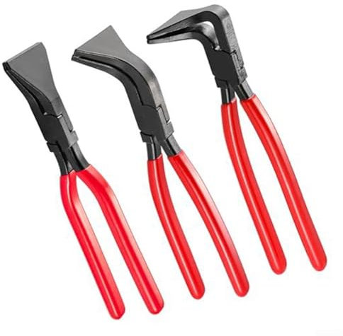 3 alicates plegables de chapa de acero de metal, alicates planos con mango antideslizante, para doblar o alisar bordes de chapa metálica, para plegado recto antiguo
