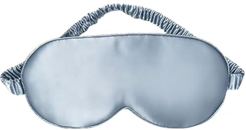 Vroxdrez Schlafmaske Seide, 19 Momme Maulbeerseide, ultraweich und hautfreundlich, ideale Augenbinde für tiefen Schlaf, perfekt für Damen, Herren und empfindliche Haut (Blau)