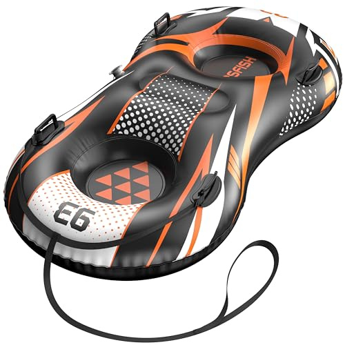 Airsfish Luge Gonflable avec Laisse remorquable, Grande Luge à Neige 2 Places, Housse Robuste résistante à l'usure et au Gel pour Sports d'hiver pour Enfants et Adultes