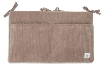 Jollein Sac de Rangement - Cloudy Rib - Milky Coffee - Pour Lit Bébé - Organisateur de Chambre Bébé - Poches de Rangement - 49x30 cm