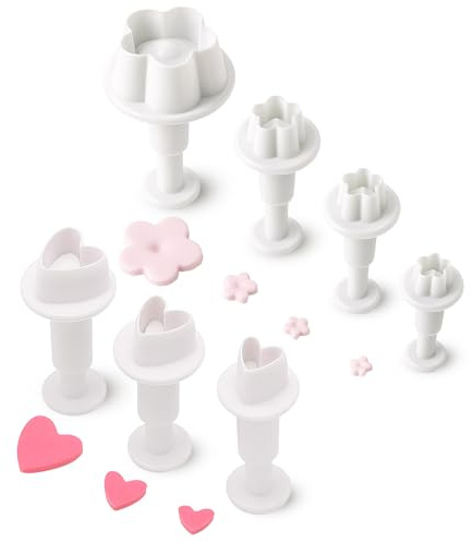 7Pcs Cake Cutter,Fondant Tools Set for Cake Decorating, Heart Cutters, Small Cookie Cutters with Multiple Shapes,Tools for Professional and Home Bakers