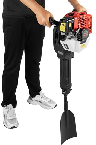 52 CC Tagliaradici Portatile, Motore a Benzina 2 Tempi 1900 W, Rimuovitore di Ceppaia Manuale per Giardino, Paesaggistica, Macchina da Foresta – Macchina di Sgombero Mobile