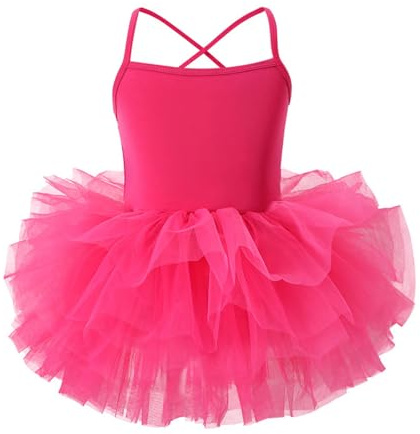 Générique Robe de Danse Classique Filles Tutu de Ballet Justaucorps pour Enfants en Coton sans Manches