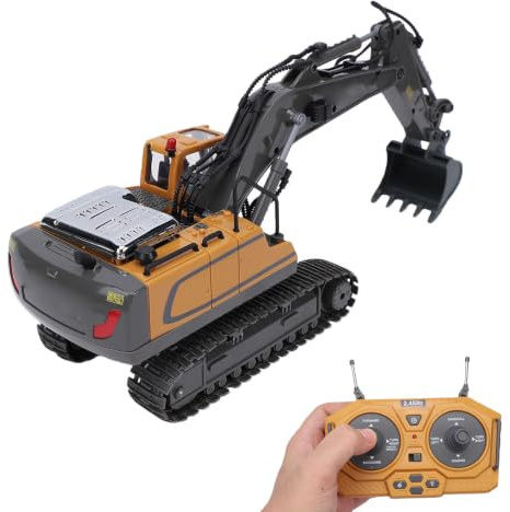 Alomejor Excavadora Teledirigida, Vehículo de Ingeniería RC de Construcción de Aleación con 2,4 GHz para Niños