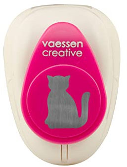 Vaessen Creative 21435-524 Motivstanzer, Medium Stanzer Katze, Ausstanzung 2,5 cm Weit, Metall, lila, 6.5 x 4.5 x 4.4 cm