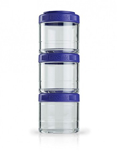 BlenderBottle GoStak Container zum Aufbewahren von Protein/ Eiweiß/ Pulver/ Vitaminen und mehr- 2Pak 150 ml lila (2x150 ml)