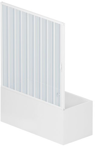 Rollplast BAST1LONCC28150 Paroi simple en accordéon pour baignoire Ouverture latérale PVC Blanc 150 x 150 cm