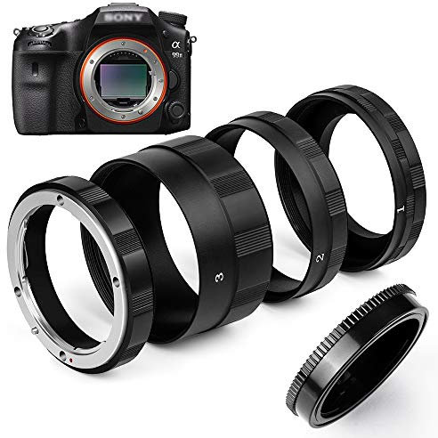 Makro Verlängerungsrohr Macro Extension Tube Metall Mount Ring for Sony A99II A77II A7X A3500 A68 A57 A99 A55 A33 A58 A35 A37 A77 A65 Minolta α5000 α7000 DSLR Cameras Mit Hinterer Objektivdeckel