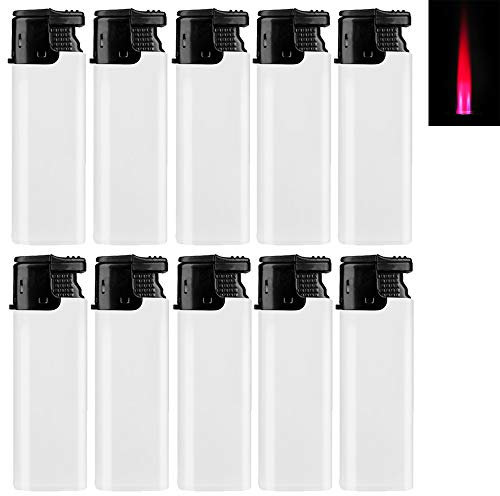 Sepilo Accendino turbo Calidas rosso turbo fiamma gas accendino ricaricabile antivento (bianco – 10 accendini)