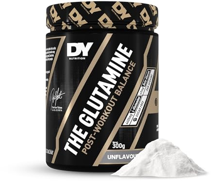DY Nutrition The Glutamine Powder | 4.5g L-Glutamine & 45mg Beta-Glucan | 66 Servings | Unflavoured | Amino Acid Nutritional Supplement for Strength, Health & Recovery 300g | 2 Month Supply