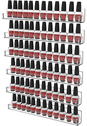 Lot de 6 étagères murales à suspendre pour vernis à ongles - Pour salon de manucure - Pour huile essentielle, gel et vernis à ongles - Décoration de studio de tatouage