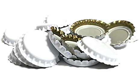 DIAH DO IT AT HOME 100 Pack White Crown Caps 26mm - Decorative Beer Bottle Caps for DIY Homebrew, Fruit Cider & Radler - Airtight Sealing Crowns for Standard Glass Bottles (Set of 100)