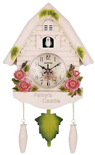 Orologio da Parete a cucù in Resina Orologio da Appendere con Uccellino Senza ticchettio per Cucina, Camera da Letto, Bambini, B