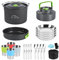 MSPORTS Camping Kochset Premium - Kochgeschirr Outdoor aus Aluminium um Geschirr Set Kochtopf Topf & Pfanne aus Aluminium und Edelstahl, für 2-5 Personen (4-5 Personen)