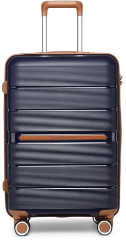 British Traveller Valigia Media 66CM Trolley Rigida PP Leggero con TSA Lucchetto (24pollici, Blu)