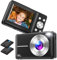 Appareil Photo Numérique, 44MP 1080P HD Appareil Photo Numérique Compact avec écran LCD 16X Zoom numérique & 2 Batteries pour Les Adolescents,débutants(Noir)