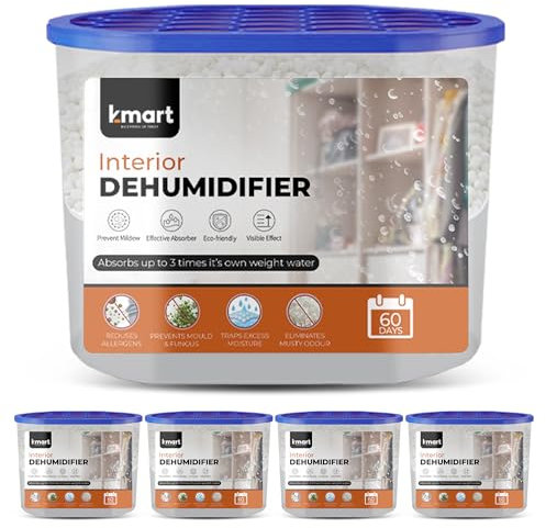 Roe Tenpo Dehumidifier 500ml, Pack Of 5 Moisture Absorbers Condensation Remover Dehumidifiers For home, damp absorber, car dehumidifier, wardrobe dehumidifiers, Kitchen & Car (5 Pack)