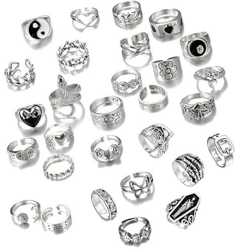 29 Pièces Bague Femme Y2k Bague Femme, Empilables Bague Phalange Ensemble, pour Les Articulations Et Le Pouce