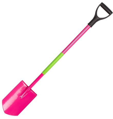 Mivos Ergonomic Spitzspaten aus Gehärtetem Borstahl - 115 cm - Gärtnerspaten mit Ergonomischem Stiel und D-Griff - Grabspaten für Frauen mit Spitzblatt und Breite Trittkante - Damenspaten - Made in EU