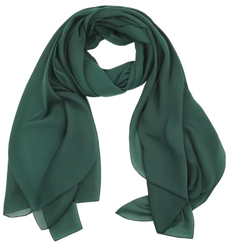 Sciarpa in chiffon da donna, estiva per abito da sera, stola hijab 175x70 cm, sciarpe leggere e scialli in chiffon per sposa estate matrimonio, verde scuro