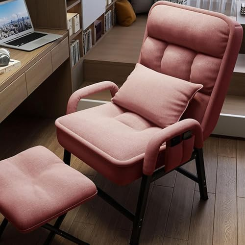 Modern stol med fotstöd justerbart ryggstöd i 6 positioner robust metallstruktur elegant vardagsrumsstol för sovrum och vardagsrum (färg: D)