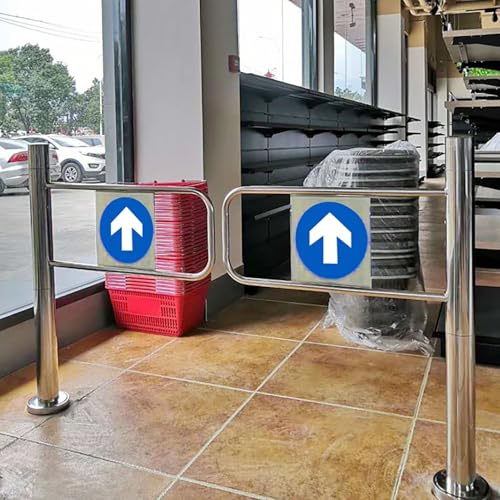 Portail panoramique à double battant, barrière de sécurité manuelle unidirectionnelle pour supermarchés et cafétérias, fermeture automatique, 180 x 100 cm