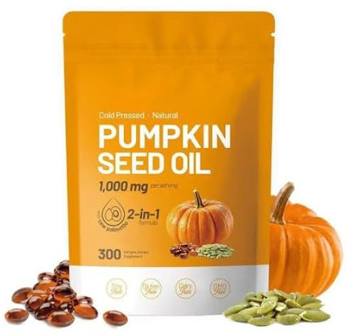 Pumpa Seed Oil Saw Palmetto Kapslar | Kallpressad ren jungfruolja, essentiella fettsyror och fytosteroler | Icke-GMO