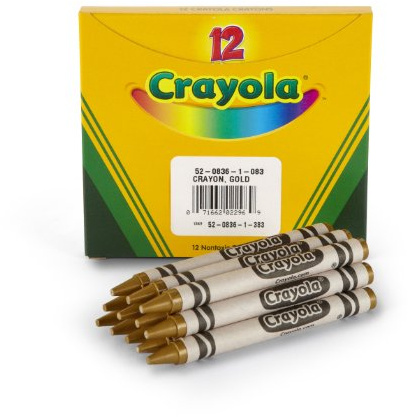 Crayola Crayons, Gold, Single Color Crayon Refill, 12 Count Bulk Crayons, School Supplies
