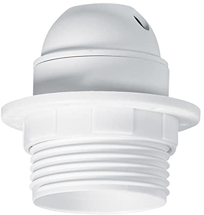 Legrand - Douille pour ampoule E27 - avec bague -sortie de câble latérale -plastique blanc