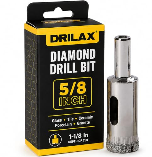 Drilax 5/8 in Diamond Drill Bit for Toilet Flush Valves & Bottle Lamps