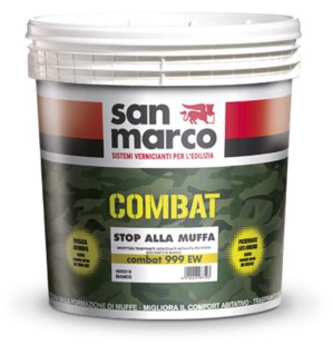 San Marco COMBAT 999 EW pittura traspirante igienizzante antimuffa per interni colore bianco, size 4 lt