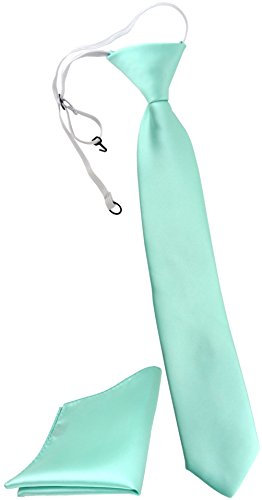 TigerTie Kinderkrawatte Einstecktuch in helles mint grün Uni einfarbig - vorgebunden mit Gummizug