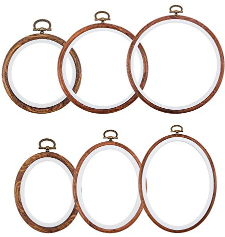 NBEADS 6 Piezas de Aros de Goma y Plástico para Bordar, 4 Piezas de Goma y 2 Piezas de Aro de Plástico para Punto de Cruz para Costura de Bricolaje